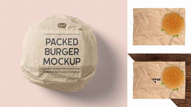 9979+ Burger Wrapper Mockup Smart Layer PSD