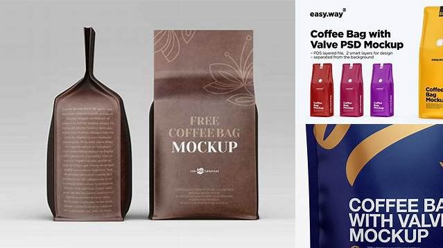 9981+ Matte Coffee Bag with Valve PSD Mockup Front View Elegant and Stylish Free PSD