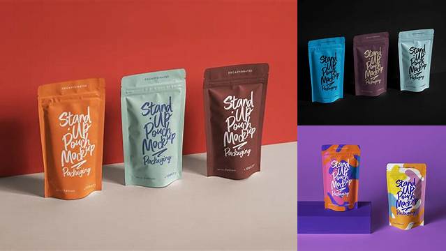 9986+ Stand-Up Pouch with Sachets PSD Mockup Download Free PSD