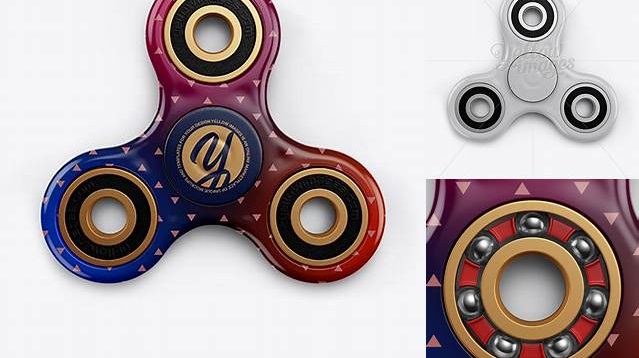 9992+ Fidget Tri-Spinner PSD Mockup Top View Free Mockup Templates