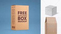 9994+ Kraft Paper Box PSD Mockup Halfside View High-Angle Shot Creative High-Resolution PSD Freebie