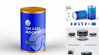 9994+ Matte Tin Can PSD Mockup with Ring High-End Creative PSD Template