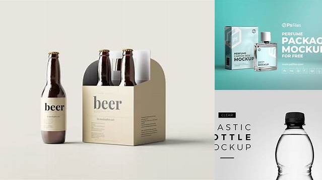 9996+ 4 Bottles Pack PSD Mockup Front View Stylish PSD for Free