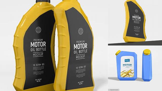 9998+ Plastic Motor Oil Bottle PSD Mockup Premium Design Freebie